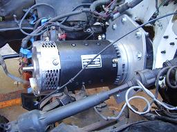 EV conversion motor installed from left